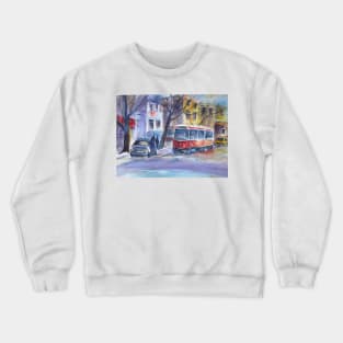 Streetcar in The Beaches, Toronto Crewneck Sweatshirt